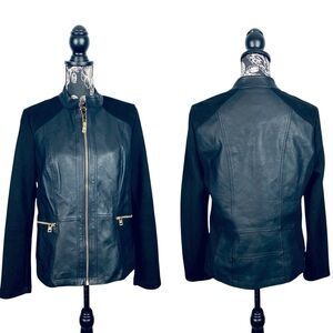 Marc New York Andrew Marc black faux leather & suede jacket size medium